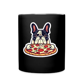 Pizza - Tasse einfarbig - Schwarz - Vorne