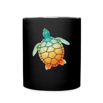 Schildkröte - Tasse einfarbig - Schwarz - Vorne