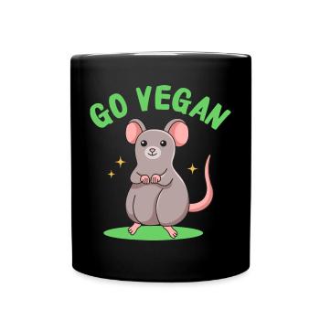 Conception de rats pour les fiers végétaliens - Mug uni - noir - Devant