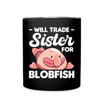 Blobfisch | Fische Aquaristik Blobfische Geschenke - Tasse einfarbig - Schwarz - Vorne
