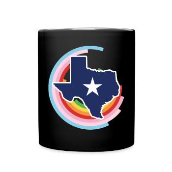 Conception de carte du Texas pour les fiers Texans LGBT + - Mug uni - noir - Devant