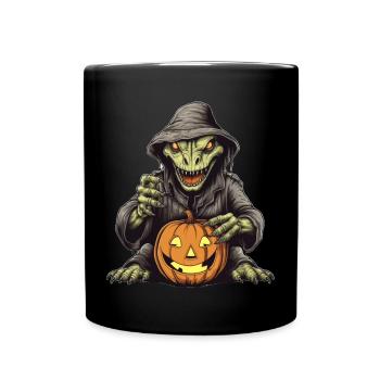 Citrouille effrayante Imprimé monstre - Mug uni - noir - Devant