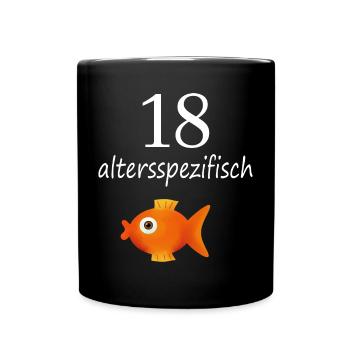 18.Geburtstag volljährig - Tasse einfarbig - Schwarz - Vorne