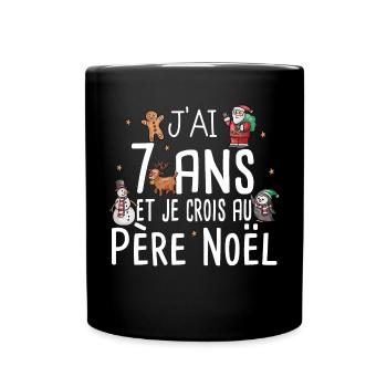 7 Ans Anniversaire Cadeau Père Noël Humour - Mug uni - noir - Devant
