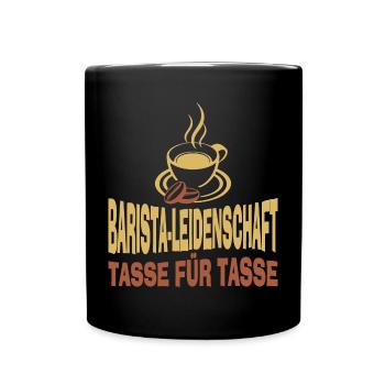 Barista Siebträger Kunst Kaffee Geschenk - Tasse einfarbig - Schwarz - Vorne
