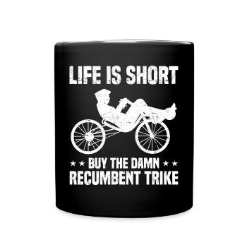 Velomobil | Recumbent Trike Triker Sport Geschenk - Tasse einfarbig - Schwarz - Vorne
