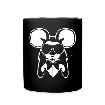 Funny Fancy Rats with Sunglasses Pet Rat - Full Colour Mug - black - Front
