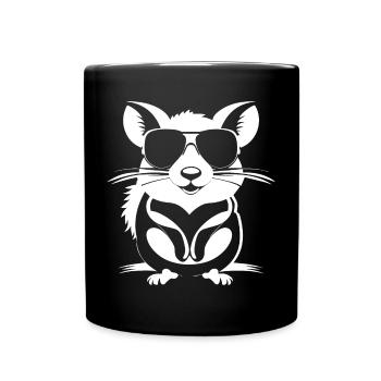 Funny Pet Rat with Sunglasses Fancy Rats - Full Colour Mug - black - Front