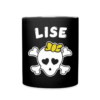 Pirate Lise Design pour les filles et les femmes - Mug uni - noir - Devant