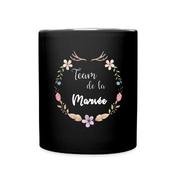 Collection mariage Bohème - Team de la Mariée - Mug uni - noir - Devant