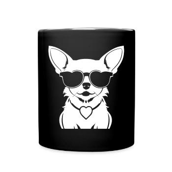 Funny Chihuahua wearing Sunglasses Chihuahuas - Full Colour Mug - black - Front
