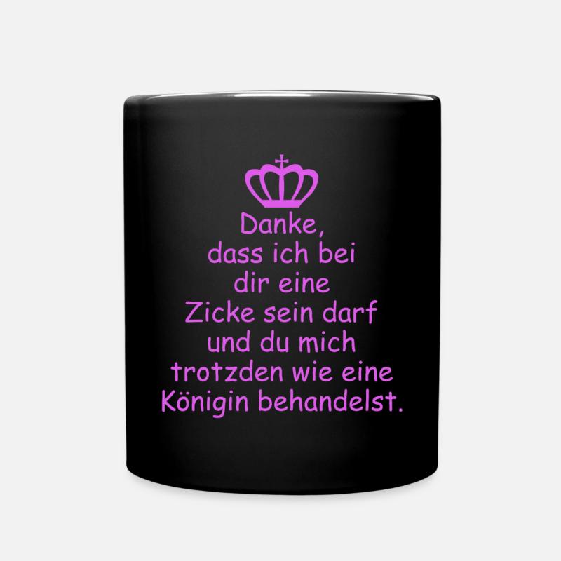 Königin | lustige Sprüche, Sarkasmus - Tasse einfarbig - Schwarz