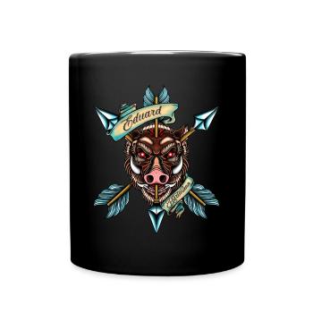 Tête de sanglier Eduard Hartmann - Mug uni - noir - Devant