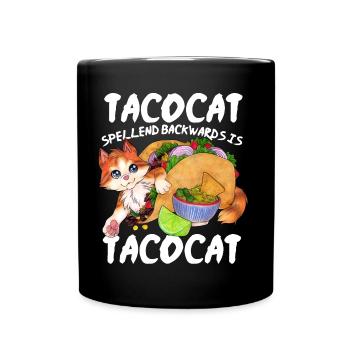 Tacocat Lustige Katze in einem Taco Geschenk - Tasse einfarbig - Schwarz - Vorne