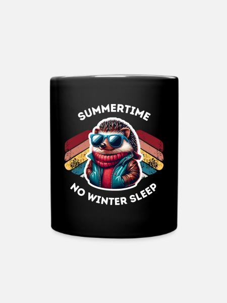 Hérisson en été avec des lunettes de soleil - Mug uni - noir