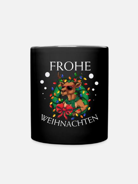 Rentier - Weihnachten Geschenk - Tasse einfarbig - Schwarz