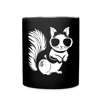 Funny Squirrel Wearing Sunglasses Squirrels - Full Colour Mug - black - Front