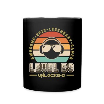 Stufe 59 - Tasse einfarbig - Schwarz - Vorne