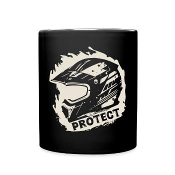 Protect - Schutzhelm [Weiß] - Tasse einfarbig - Schwarz - Vorne