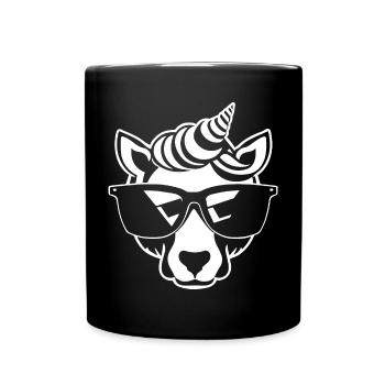 Licornes drôles portant des lunettes de soleil Licorne cool - Mug uni - noir - Devant