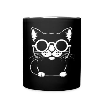 Funny Cat with Sunglasses Kitten Sunglas Cats - Full Colour Mug - black - Front