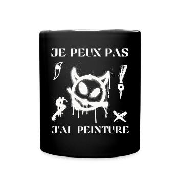 I can't I have humor painting - Full Colour Mug - black - Front
