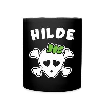 Piratin Alice Design für Mädchen und Frauen - Tasse einfarbig - Schwarz - Vorne
