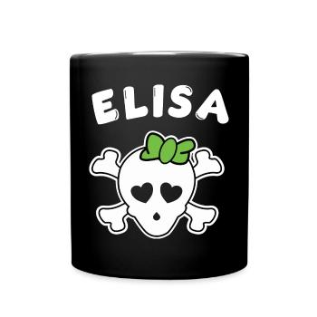 Pirate Elisa Design for Girls and Women - Full Colour Mug - black - Front