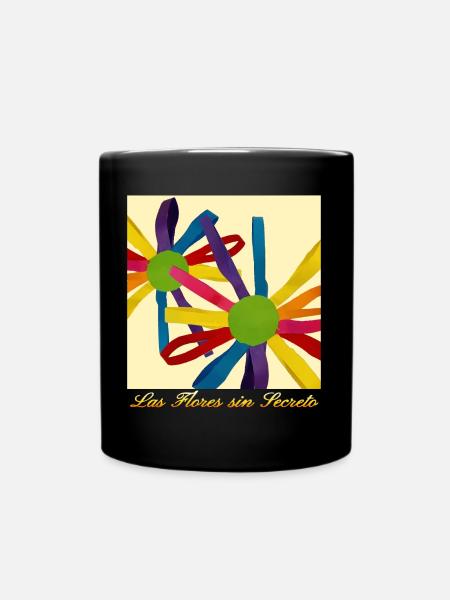 Flowers without a secret - Full Colour Mug - black