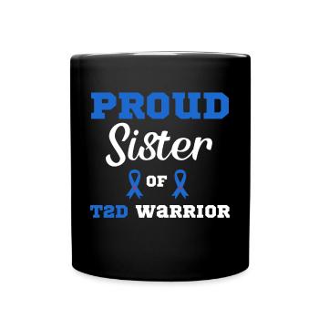 Diabetes Warrior Diabetiker T2D - Tasse einfarbig - Schwarz - Vorne