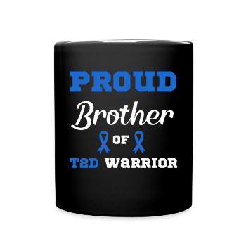 Diabetes Warrior Diabetic T2D - Full Colour Mug - black - Front