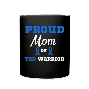 Fière maman d’un guerrier du DT2 Sensibilisation au diabète - Mug uni - noir - Devant
