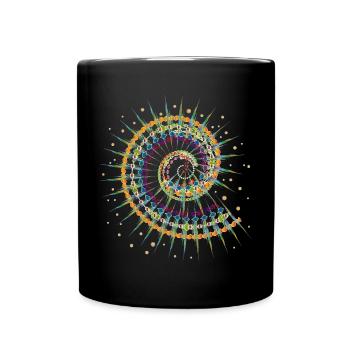 Shell shape snail in bright summer colors - Full Colour Mug - black - Front