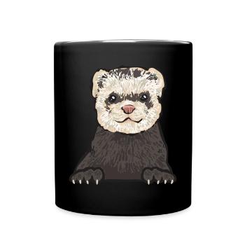 Frettchen Besitzer Frettchen - Tasse einfarbig - Schwarz - Vorne