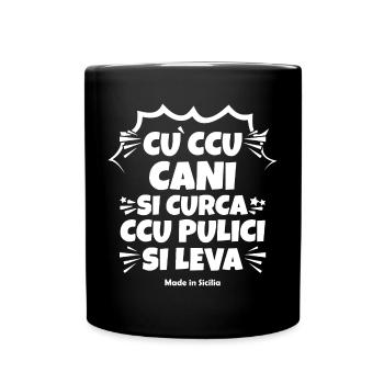t-shirt Sicily proverb clean dogs - Full Colour Mug - black - Front