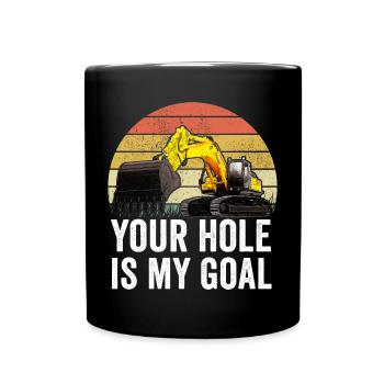 Excavator Driver Construction Worker Excavator - Full Colour Mug - black - Front