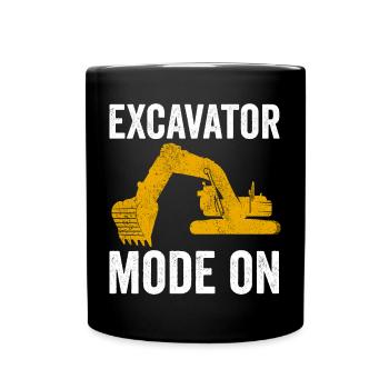 Excavator Driver Construction Worker Excavator - Full Colour Mug - black - Front