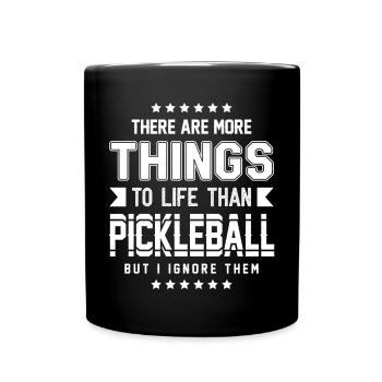 Pickleball - Tasse einfarbig - Schwarz - Vorne