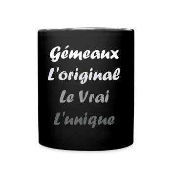 gémeaux - Mug uni - noir - Devant