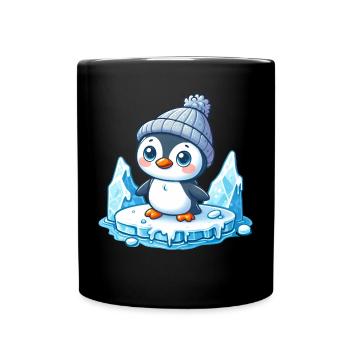 Le pingouin, le changement climatique et la fonte des glaces - Mug uni - noir - Devant