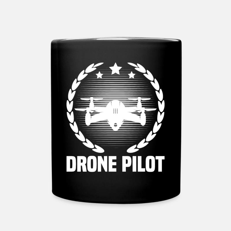 Drohnen-Pilot - Tasse einfarbig - Schwarz