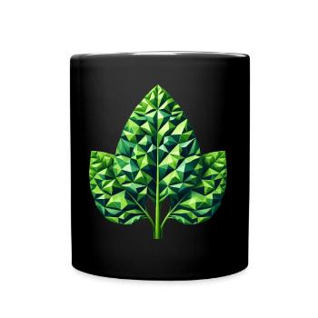Geometric Spinach Splendor Green Leaf - Full Colour Mug - black - Front