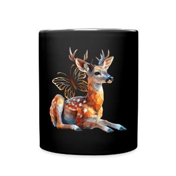 Cerf - Mug uni - noir - Devant