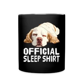 Official Sleep Shirt Clumber Clumber Spaniel - Full Colour Mug - black - Front