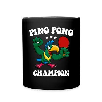 Ping Pong Champion Design Table Tennis and - Full Colour Mug - black - Front