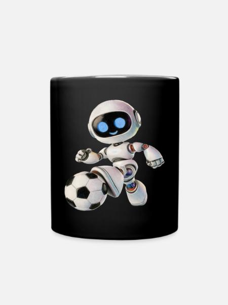 Fußball-Roboter - Tasse einfarbig - Schwarz