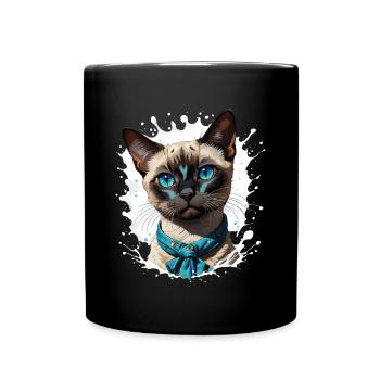 Siamese cat - Full Colour Mug - black - Front