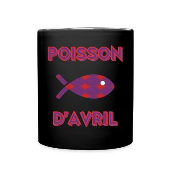 FISH. SARDINE. APRIL FOOL - Full Colour Mug - black - Front