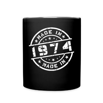 Geburtsjahr Geburtstag Born In - Made in 1974 - Tasse einfarbig - Schwarz - Vorne