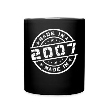 Année de naissance Naissance Né(e) - Fabriqué en 2007 - Mug uni - noir - Devant